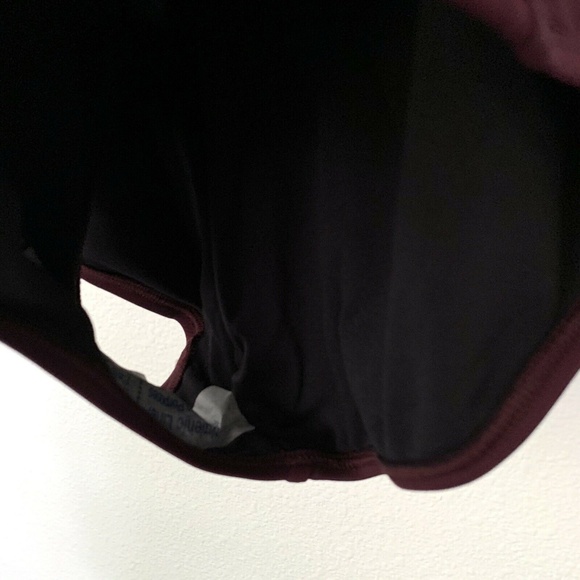 Aqua Green Burgundy Mesh Inset One Piece Swimsuit - Picture 5 of 8